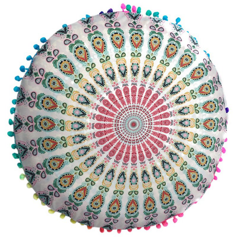 Bohemian Round Mandala Pillowcase Floor Meditation Cushion Cover Case